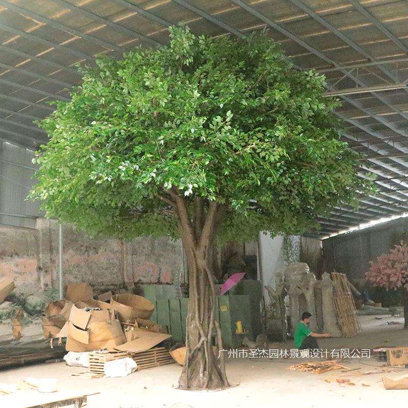 新款仿真榕树大型室外阻燃仿真树过胶榕叶玻璃钢假榕树广州仿真树