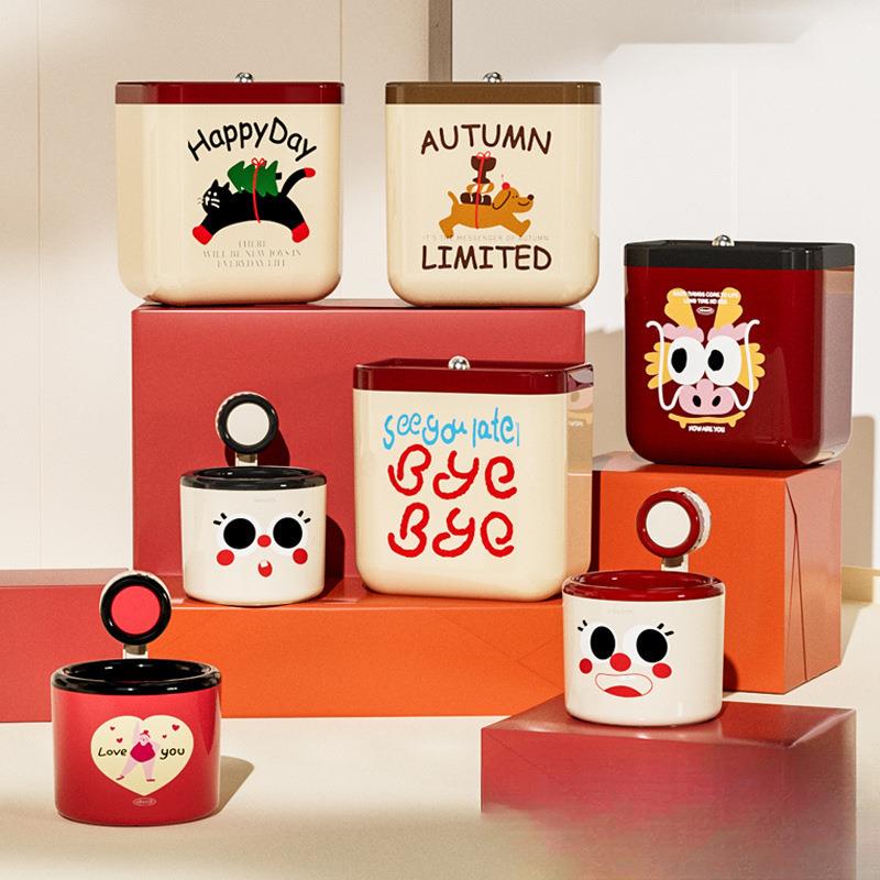 新款垃圾桶客厅脚踩吸盘壁挂式厨房浴室家用大号纸篓大容量垃圾筒