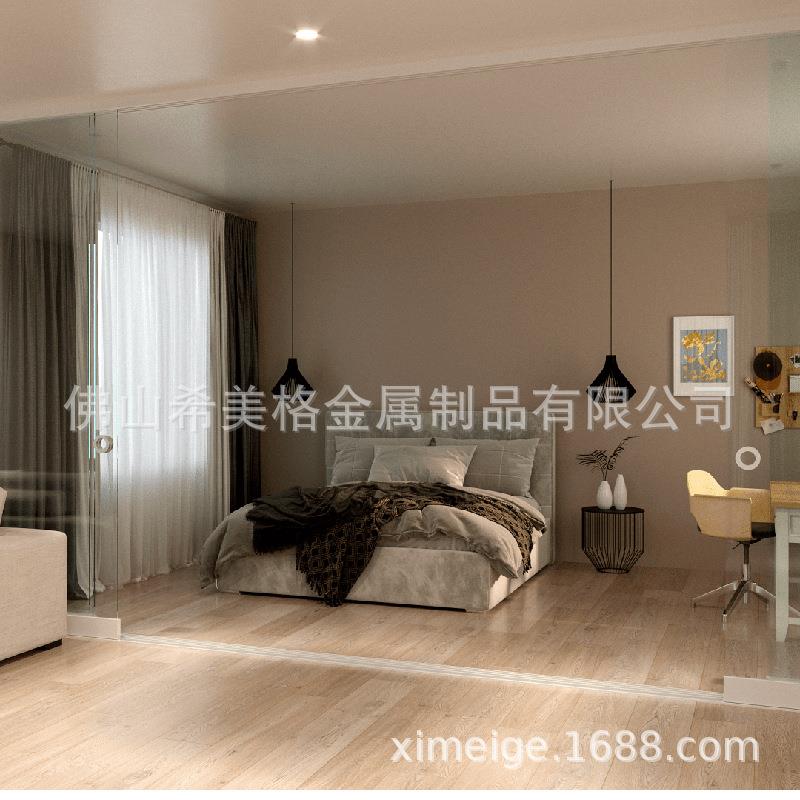 只供出口现代简约玻璃推拉门室内无边框门厨房阳台玻璃平移门