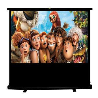 瑞驰JAVES80英寸16:9气压式地拉幕金属抗光幕布家庭影院免安装