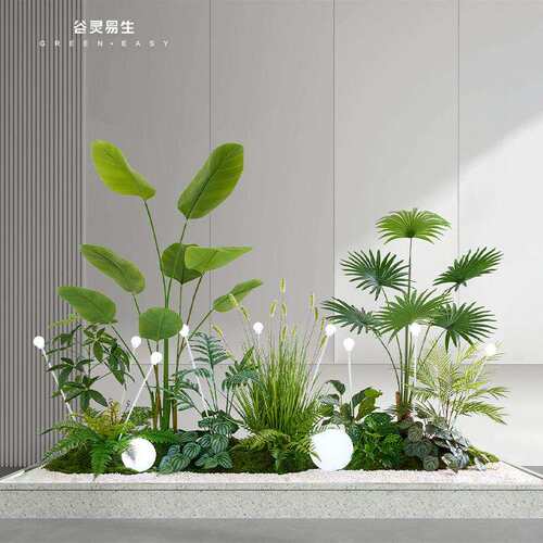 谷灵易生仿真绿植造景楼梯下室内景观场景布置橱窗装饰假植物摆件