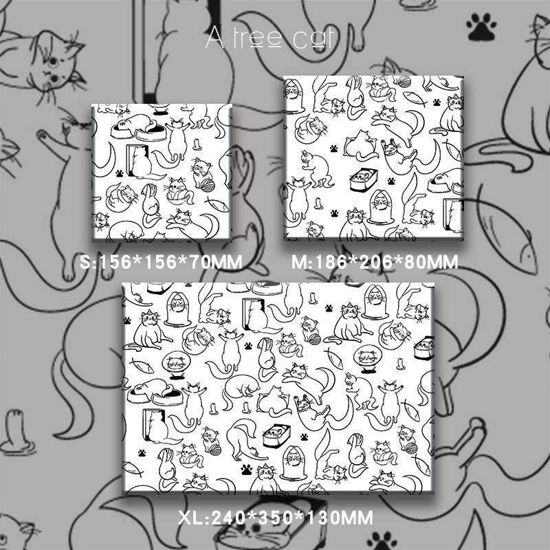 一树的猫手绘礼品盒空盒子大号情人节小众生日礼物包装盒高级鞋盒