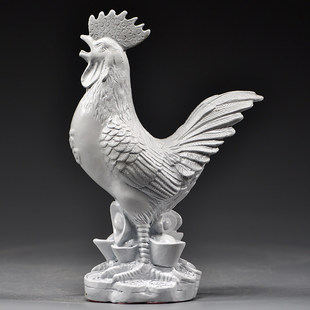 白色金属公鸡摆件十二生肖鸡家居客厅办公室电视柜装饰品工艺品