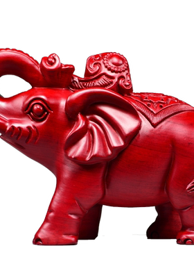 红花梨木大象摆件家居办公室玄关装饰一对木象工艺品开业新居送礼