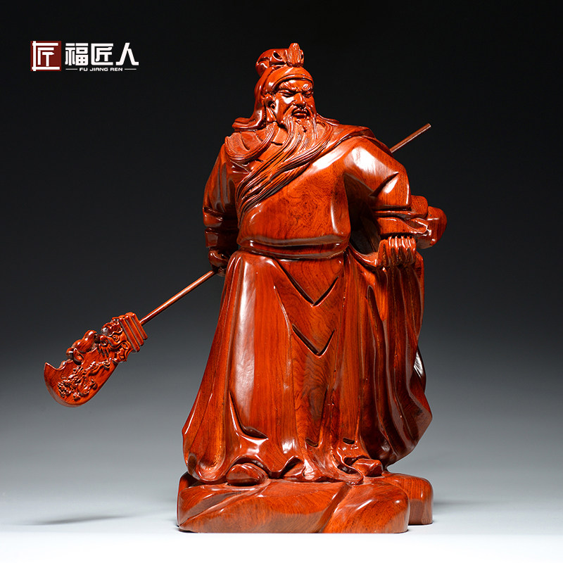 摆件客厅木雕武财神工艺品关公像