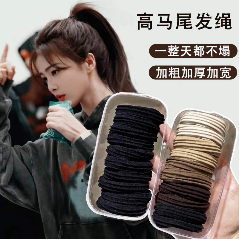 莫兰迪丸子头发圈网红2025新款女扎头发绳高弹力耐用皮筋高端头绳