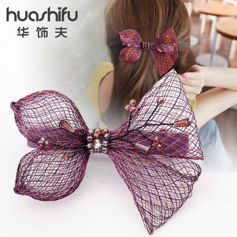 仿铜丝发夹后脑勺头花韩版马尾扣韩国横夹防滑发饰大号弹簧夹头饰