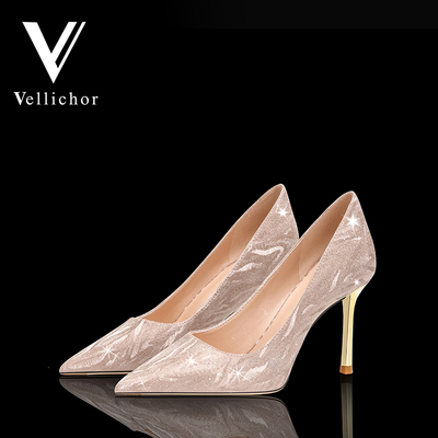 法式婚鞋2022年新款亮片尖头