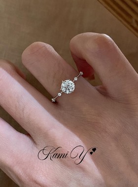 极简主义清冷极细锆石戒指女轻奢