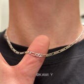 个性 KAMI Y嘻哈朋克几何4mm素链女简约百搭时尚 时髦甜酷风ins项链