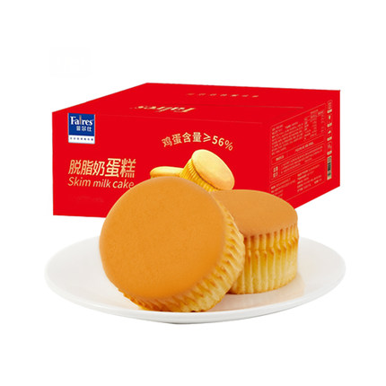 菲尔仕脱脂奶蛋糕营养代餐老人小孩办公室休闲零食鸡蛋糕整箱4斤