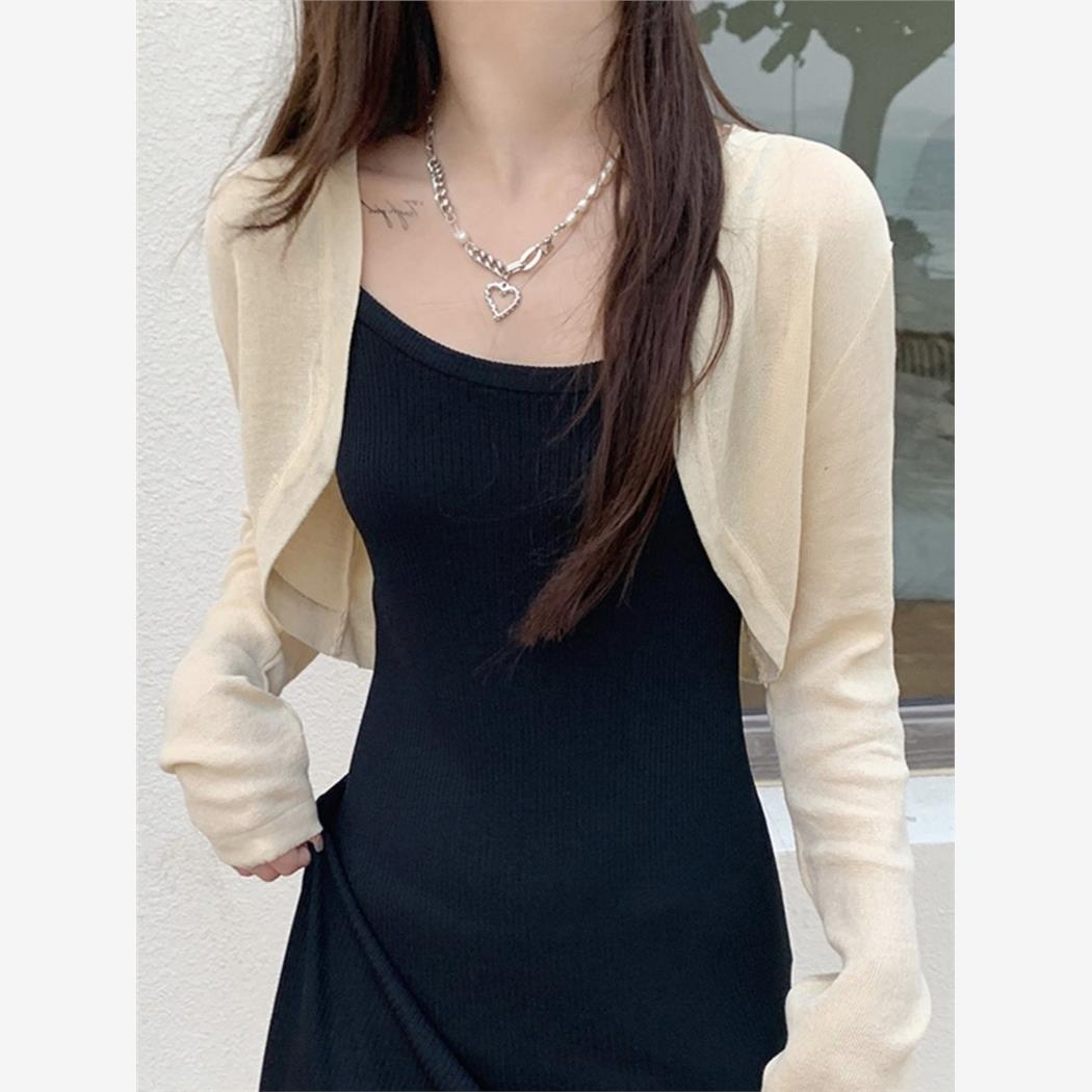 大码胖妹妹冰丝防晒针织开衫女春毛针织衫