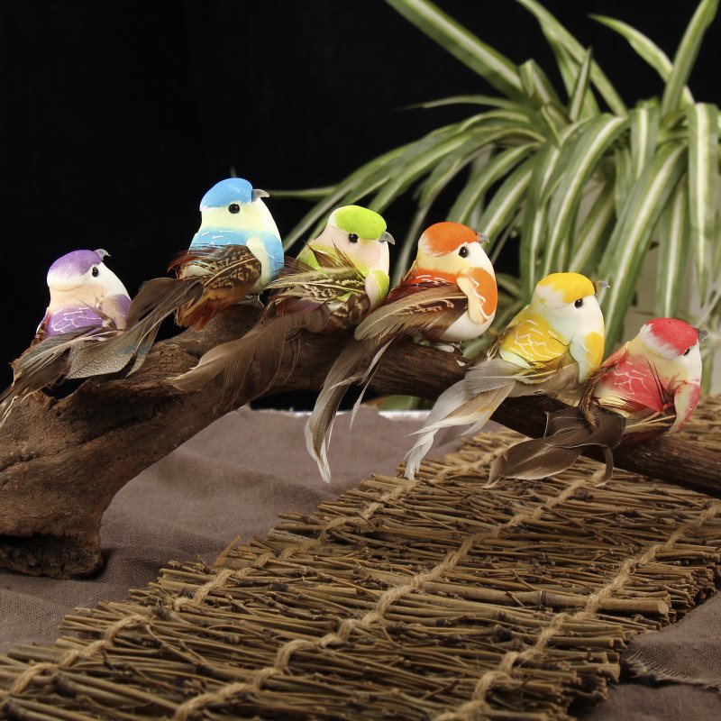 6pcs creative bird model gift favor home decorative craft or