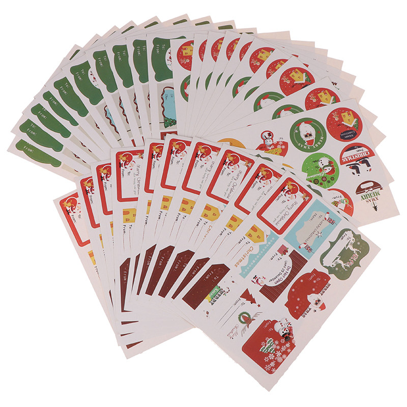 120pcs/lot cute santa claus snowman elk merry christmas gift