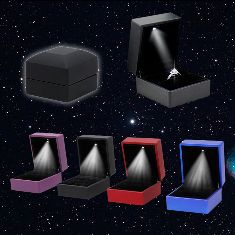 led lighted earring ring gift box wedding engagement ring je