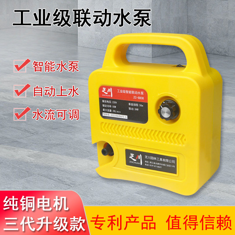 全自动联动开槽打孔水钻专用水泵高压洗车可调智能水泵小型抽水泵
