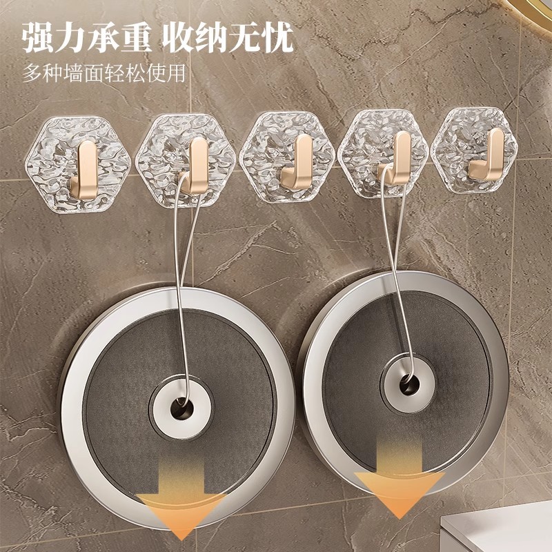 免打孔水波纹挂钩轻奢卫生间强力粘胶墙壁挂门后无痕宿舍实用粘钩