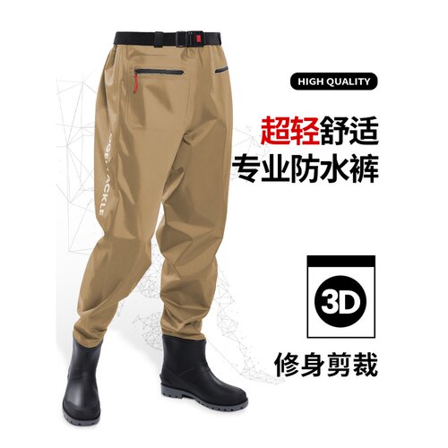 齐腰下水裤水鞋连体全身涉水裤雨裤雨鞋一体男钓鱼服冬季新款