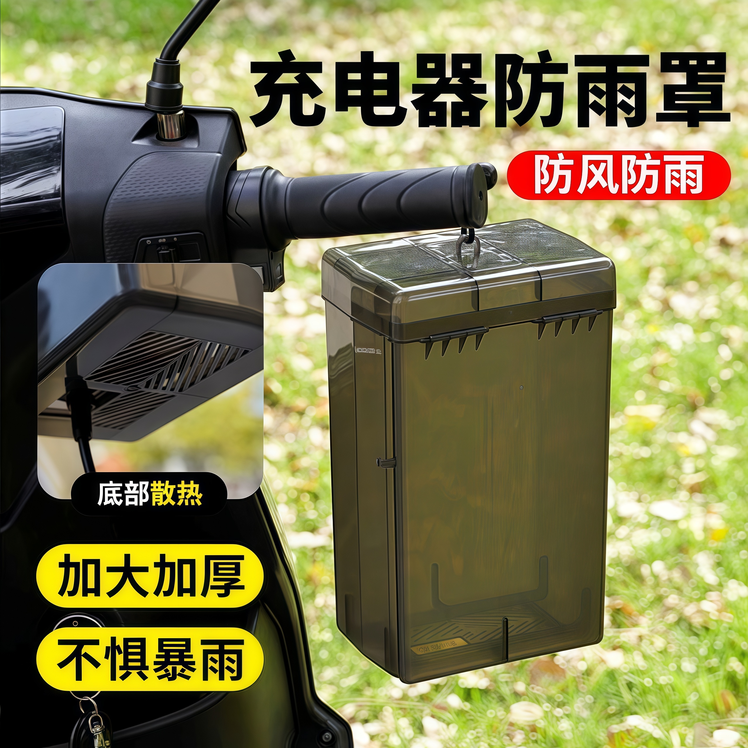 防水电动车电瓶车充电器防雨盒