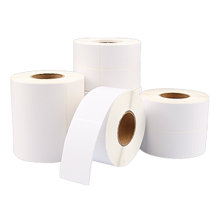 竖版铜版纸不干胶标签40*50 60 80 90 100 105 110 160 180 200 210碳带条码TSC打印机空白铜板贴纸定做防水