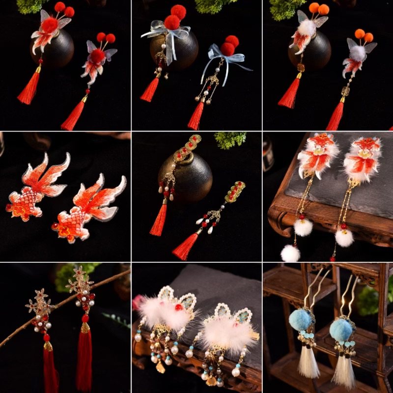古风汉服小财神新年头饰锦鲤中国风红色头饰毛球发夹饰宋明制配饰,饰品/流行首饰/时尚饰品新,发饰,淘宝优惠券,粉丝福利购,淘宝优惠卷