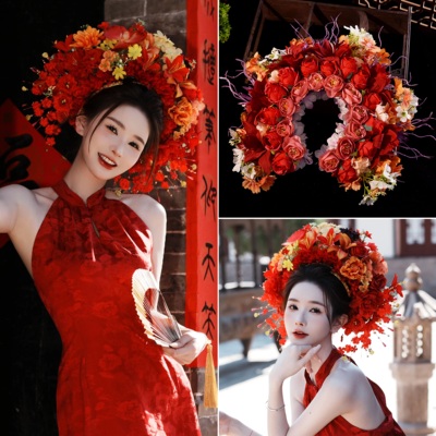 新品泉州红色浔浦簪花双面成品