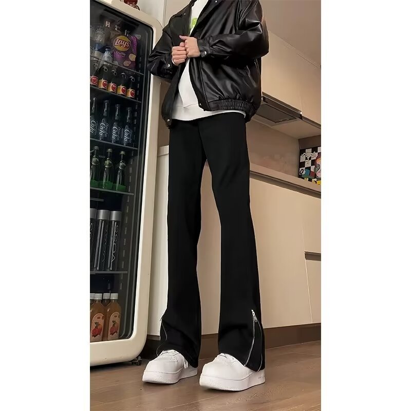 美式微喇牛仔裤男秋冬新款