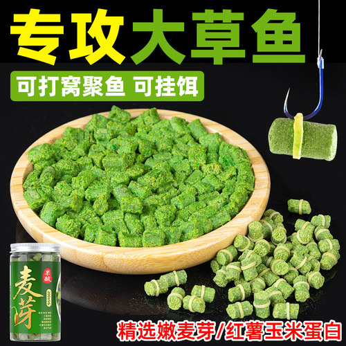 麦芽果酸颗粒皮筋饵料野钓青草鱼