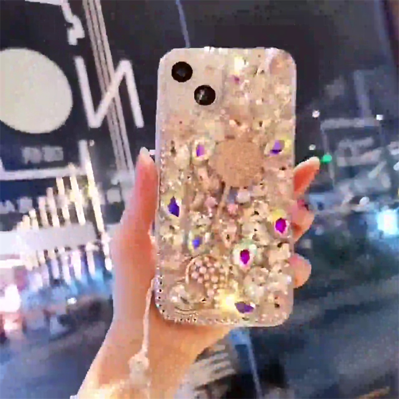水钻棒棒糖适用苹果13Promax手机壳iPhone15Pro镶钻14新款14plus奢华高档12女款保护套11网红17pro爱心珍珠16
