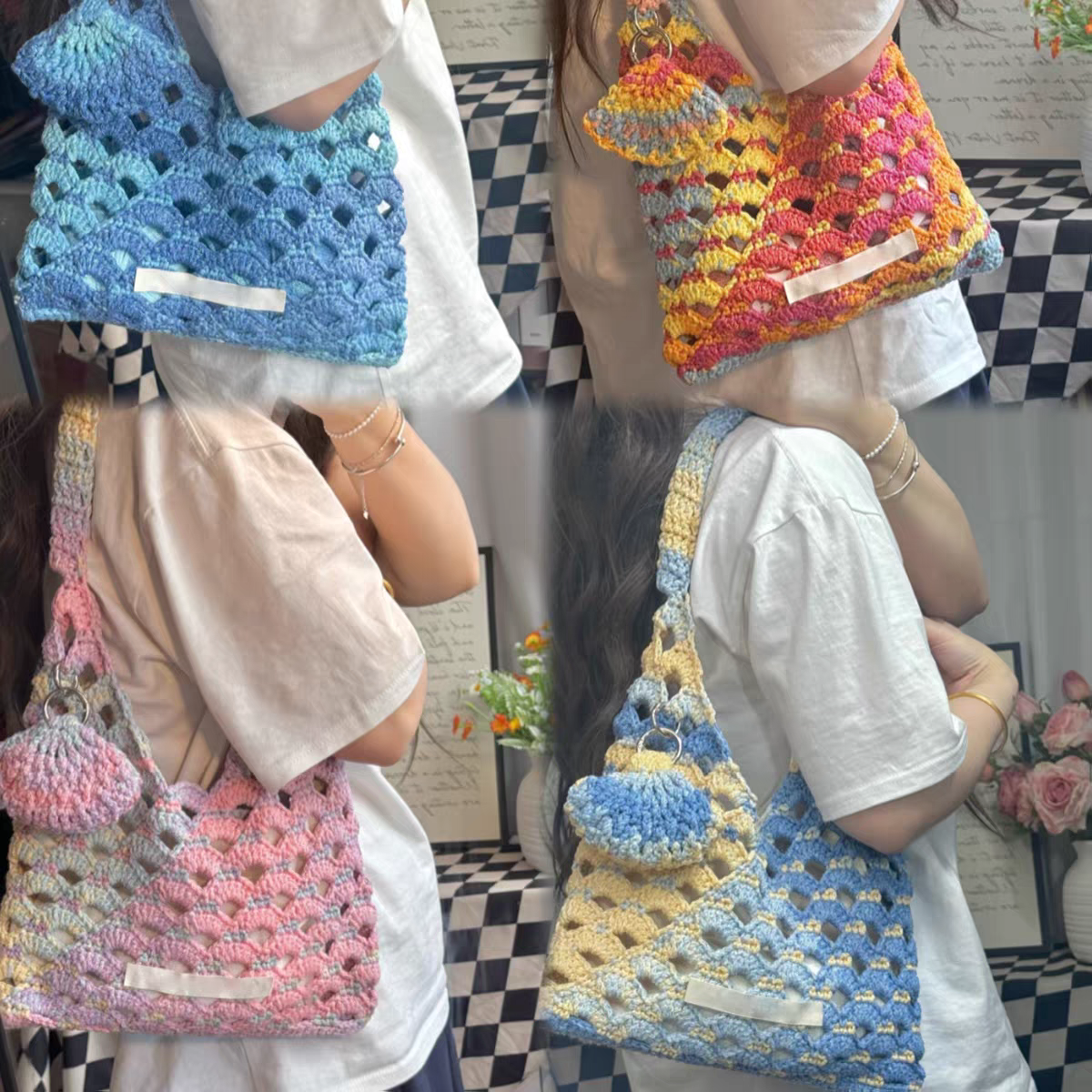 rlk编织段染星空浪花屿单肩包