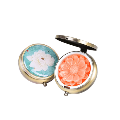 diy中国风鲜花古法胭脂罐分装盒