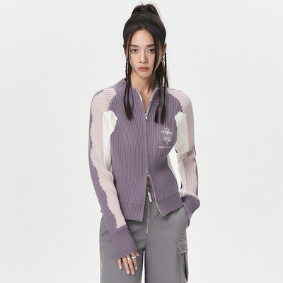 针织开衫女拉链修身显瘦短款上衣