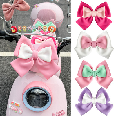 适用绿源mh5-欧月mnp-云鹰车头装饰蝴蝶结靠背头盔车尾拼色可拆卸