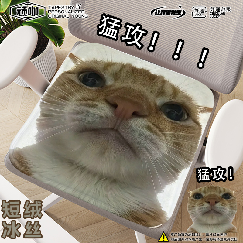 跑刀猛攻三角洲鼠鼠得吃表情包加绒办公沙发垫久坐不累椅子垫冬季