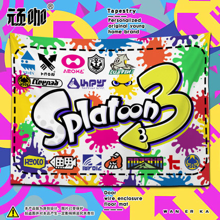 Swtich电玩游戏Splatoon喷射战士3任天堂乌贼娘卧室房间海报挂布
