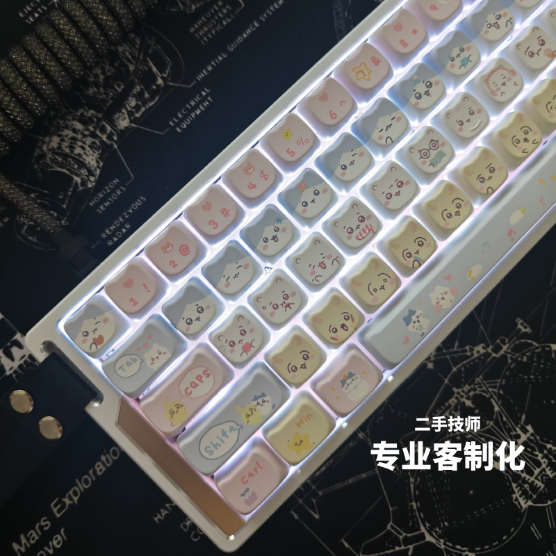 wooting键盘改装60he+成品客制化游戏键盘满改磁轴猫尔本LX60铝壳