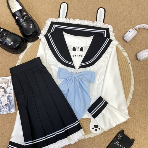 肥猫jk【小稚兔】原创正版JK水手服套装日系秋季甜美可爱风