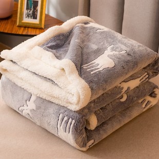 双层加厚 毛毯被子珊瑚绒毯子办公室午睡毯空调毯沙发毯法兰绒冬季
