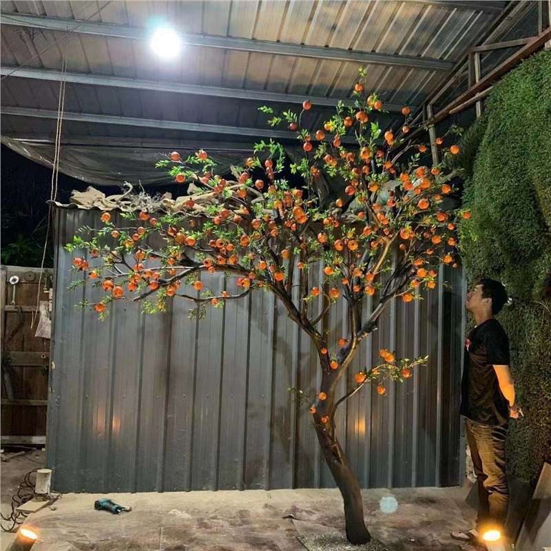 仿真石榴果树假石榴树大型实木水果树落地仿真果树装饰摆件仿真花