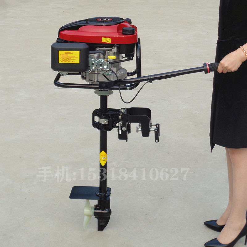 船尾机汽油风冷轻便船挂机 四冲程渔船挂浆机推进器价钱