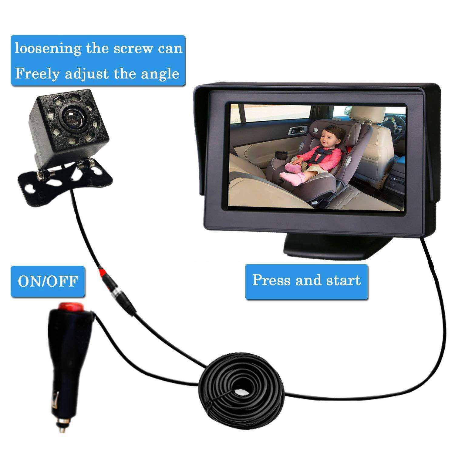 热卖4.3寸车载车内婴儿监控显示器配套forcarbabymirror