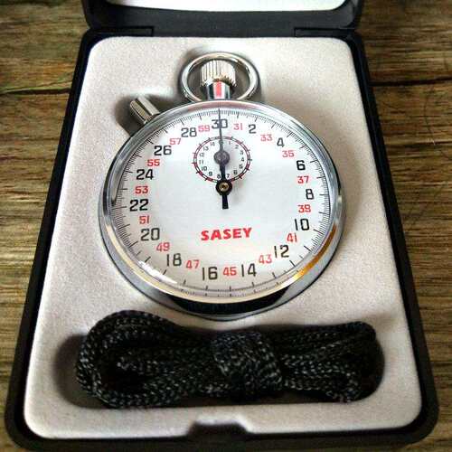 沙逊牌SASEY机械秒表SXJ-803金属停表计时器上海产带暂停功能0.1S