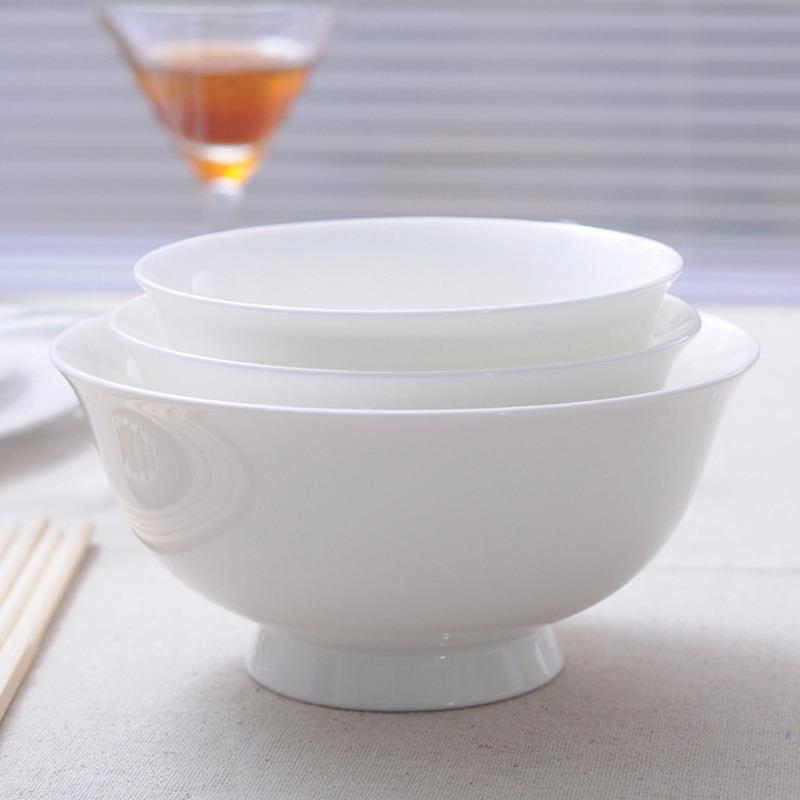 碗家用6个装高足碗米饭碗骨瓷碗简易网红小碗组合餐具套装碗