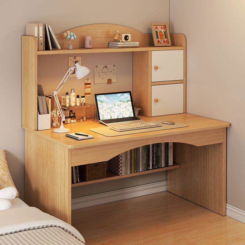 现代简约书桌架书柜一体式卧室书房学生学习书桌时尚电脑桌