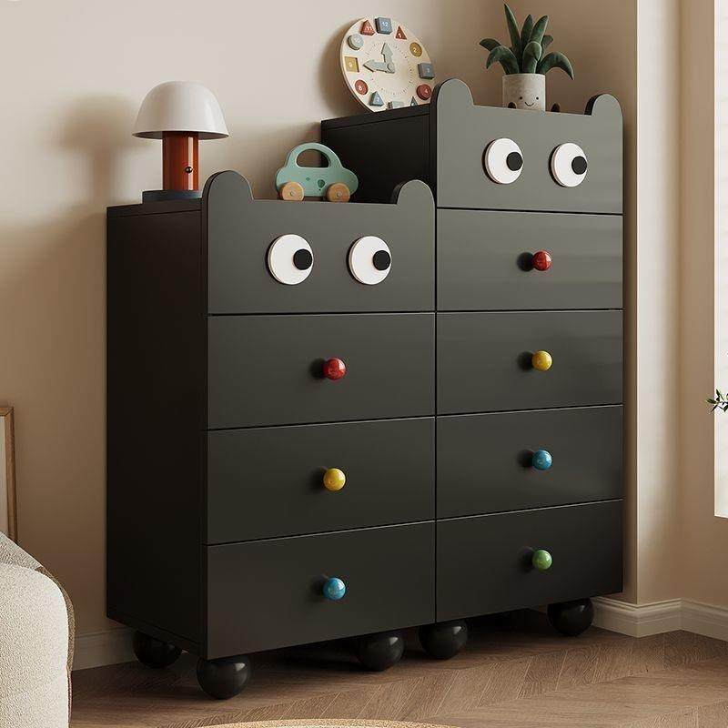 实木斗柜奶油风简约五斗柜卧室床头柜客厅沙发边柜儿童玩具储物柜