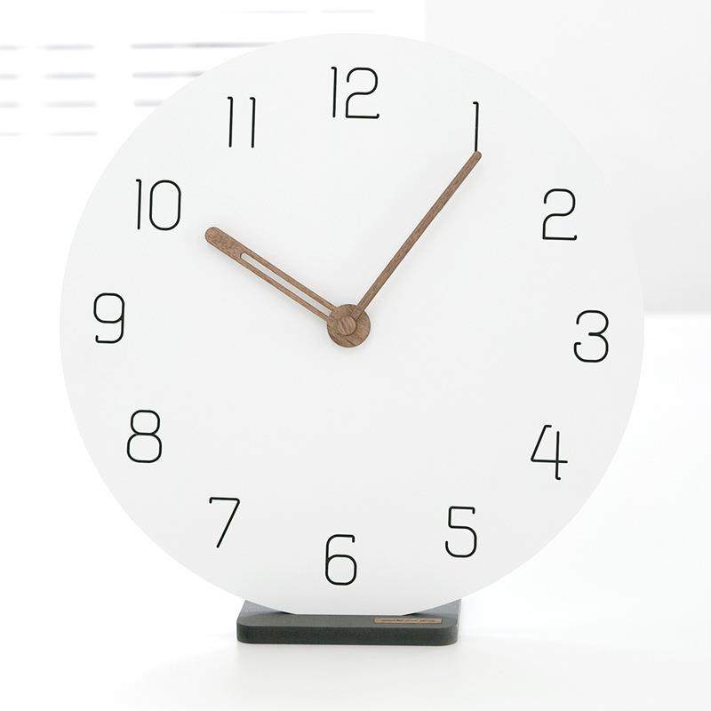 wozoom屋准12寸简约挂钟北欧客厅创意卧室时钟家用钟表静音座