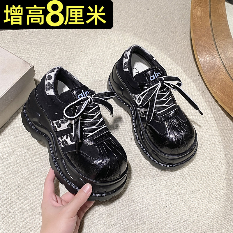 小个子亚文化增高8厘米日系小皮鞋显瘦显高增高女鞋松糕超厚底鞋