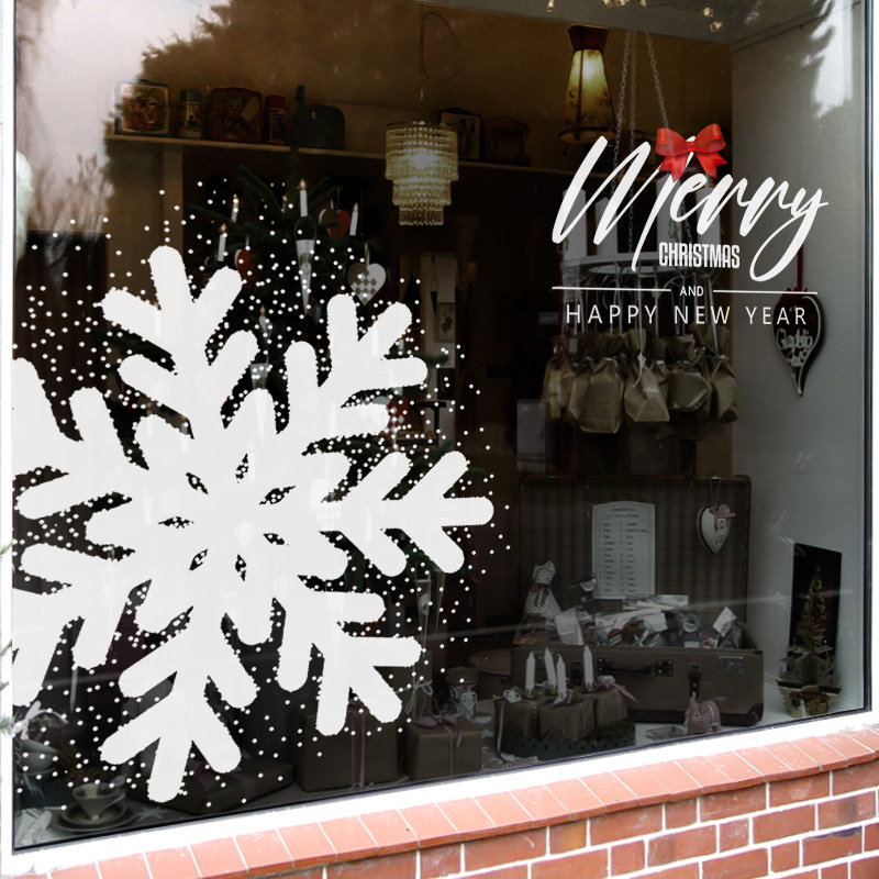 圣诞节装饰布置静电贴玻璃门贴纸