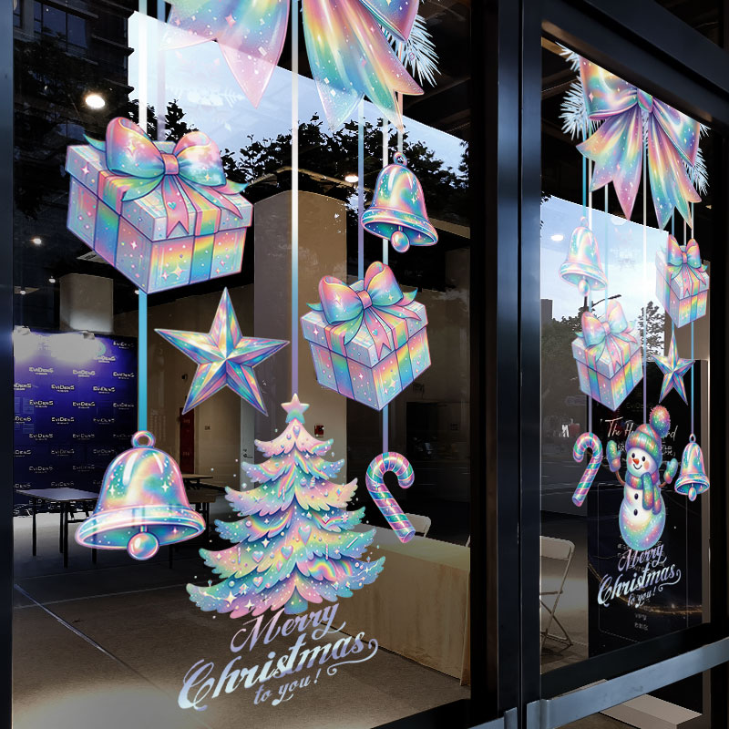 圣诞节装饰玻璃贴门贴纸