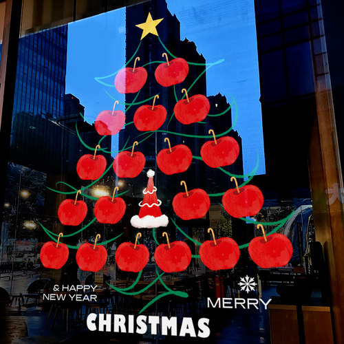 圣诞节装饰橱窗玻璃门贴纸